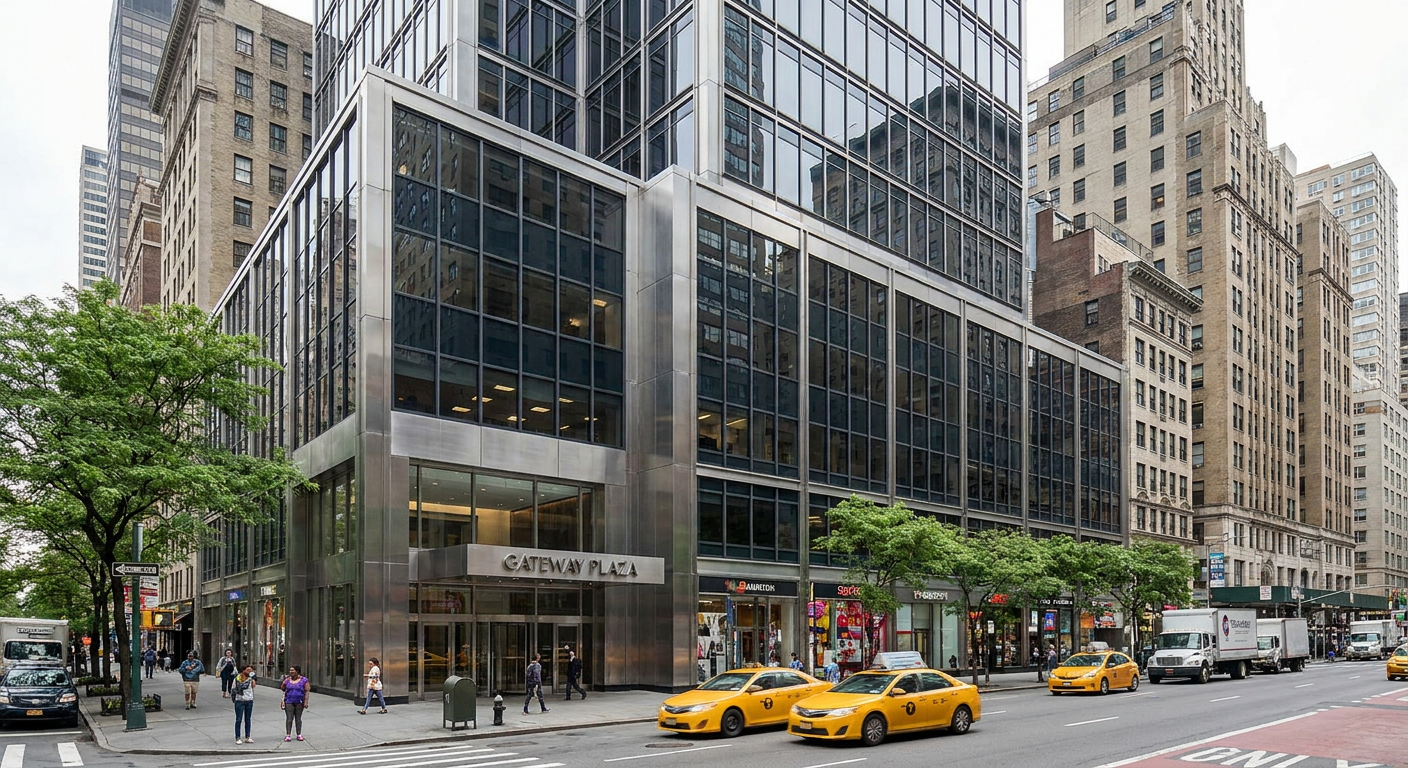 Buying out a late-cycle office platform at scale; subject property rendering